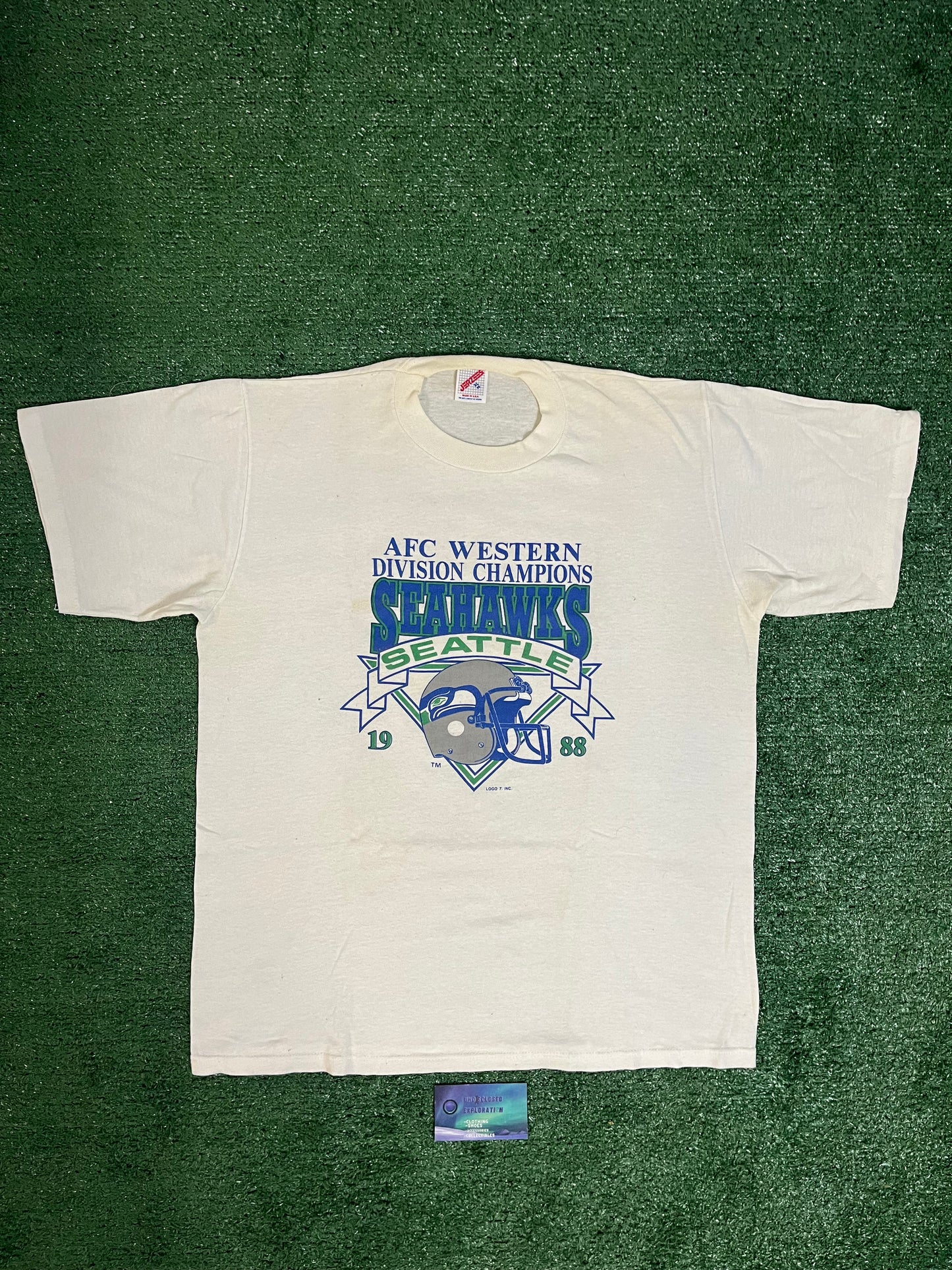 Vintage 1988 Seattle Seahawks AFC western division champions tee