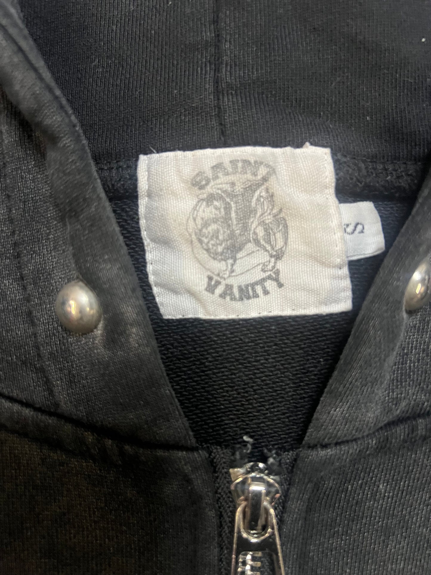Saint vanity French terry studded black hoodie