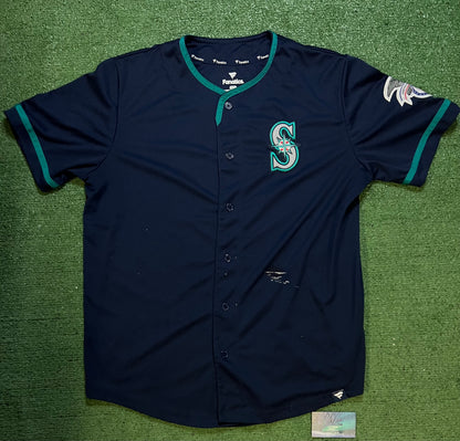 Seattle mariners American League patch blue and teal jersey