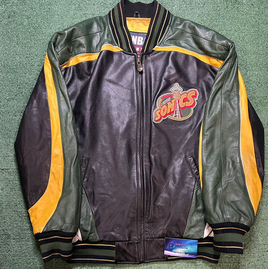 Vintage 1990s Seattle Sonics Wilson leather jacket
