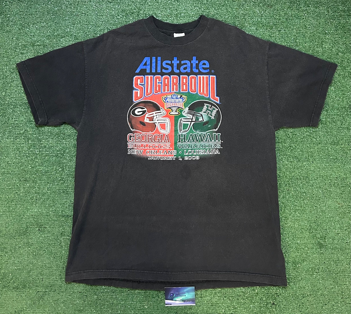 Vintage 2008 sugar bowl university of Georgia vs university of Hawaii tee