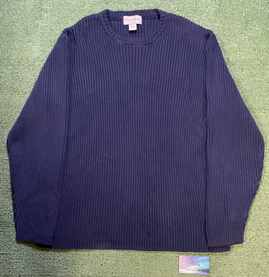 Eddie Bauer rib knit  navy sweater