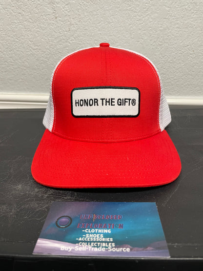 Honor The Gift red & white mesh hat