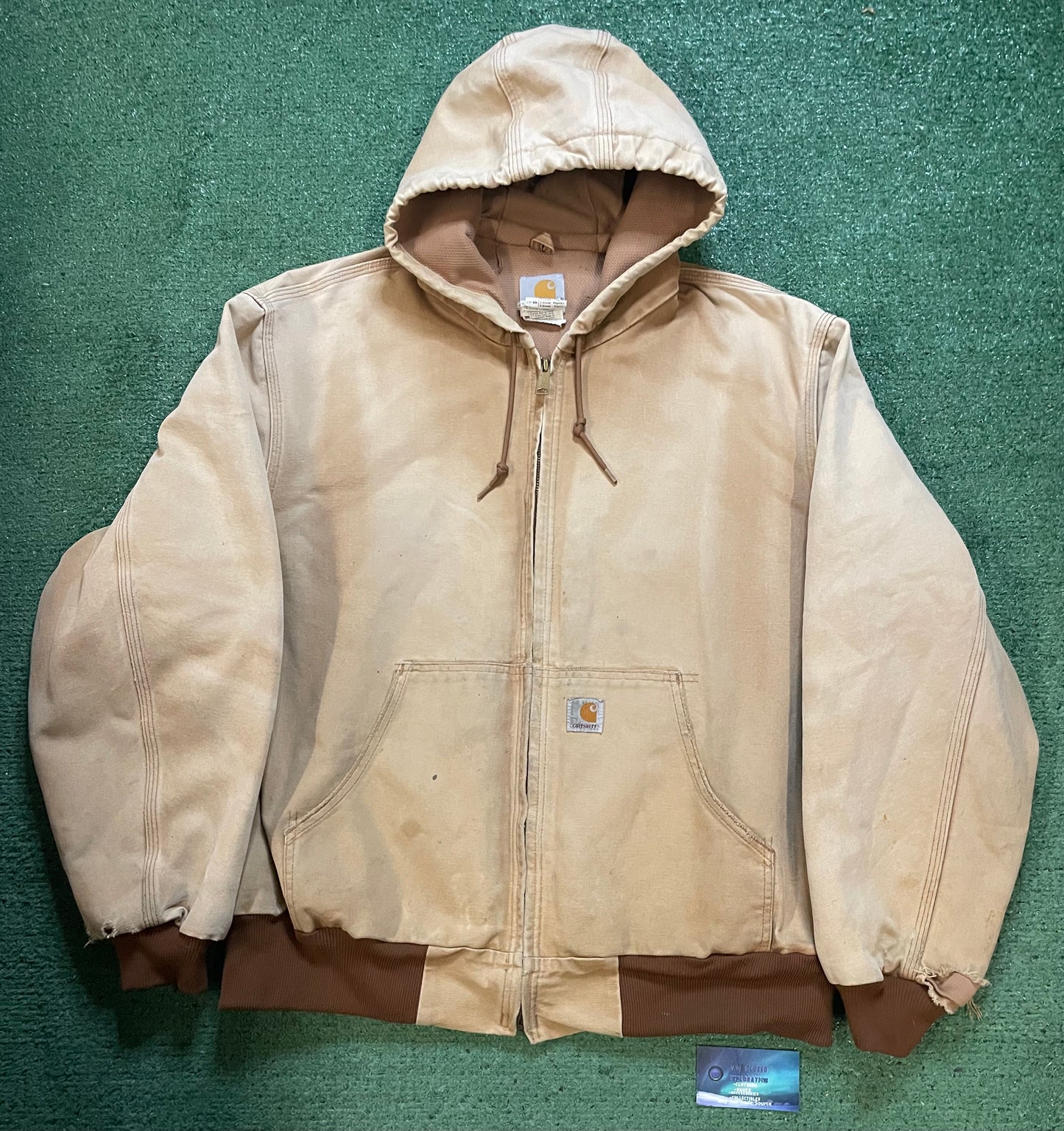 Vintage 2000s Carhartt tan hooded jacket