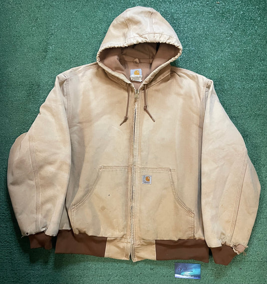 Vintage 2000s Carhartt tan hooded jacket