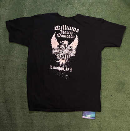 Harley Davidson black & red eagle tee