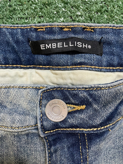 Embellish light wash biker jeans