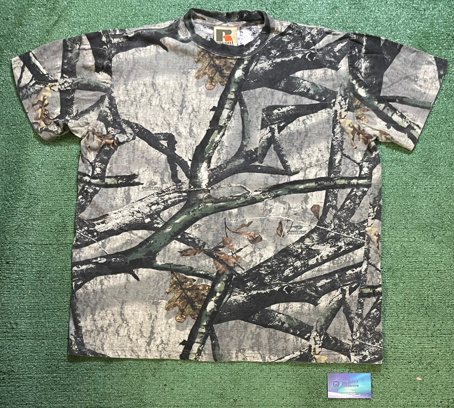 Vintage grey outdoor camo Russell camo tee