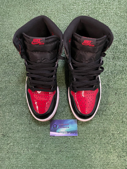 Air Jordan 1 high patent bred size 10.5men/12women