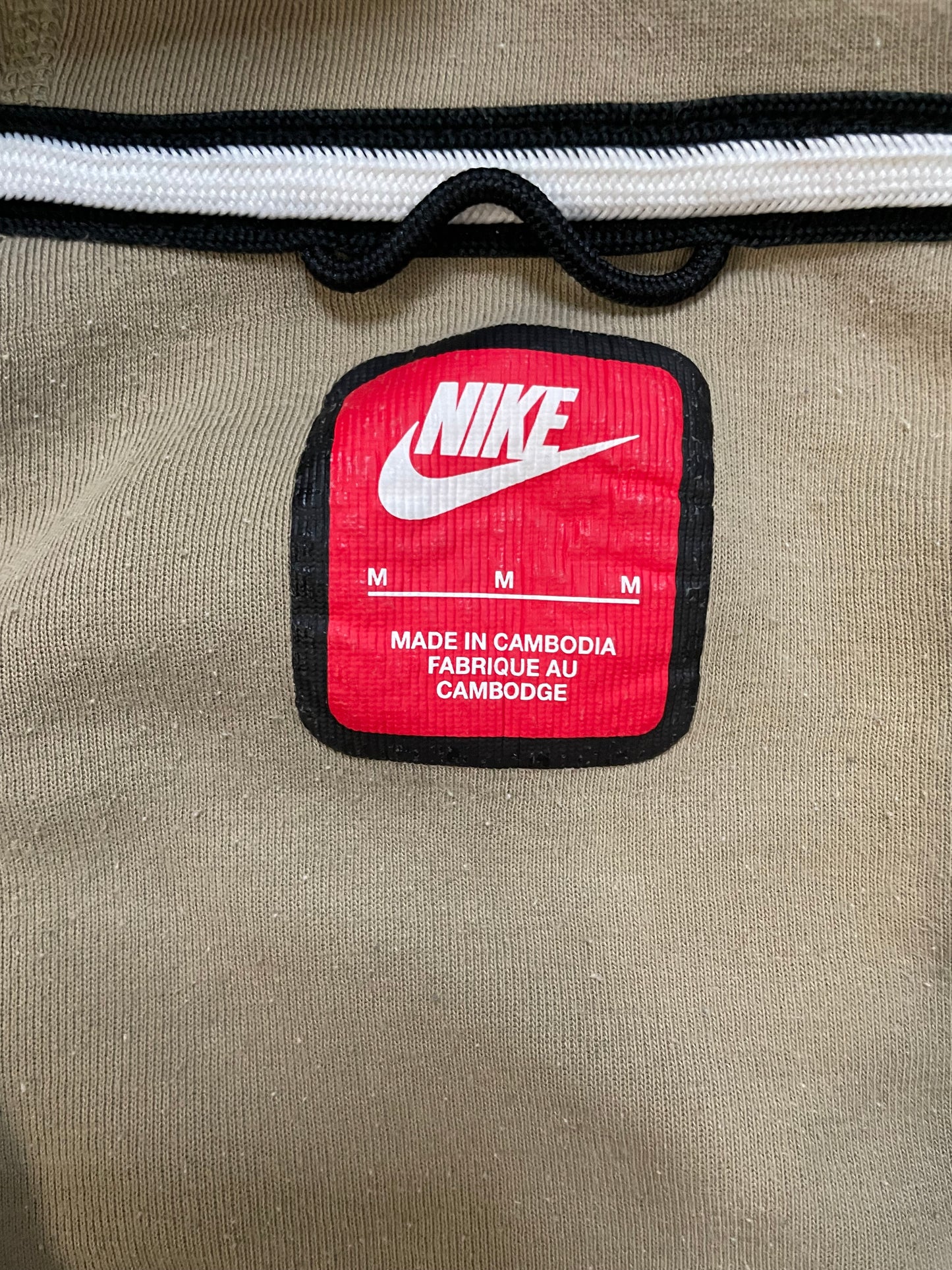 Nike tech fleece hoodie beige and white