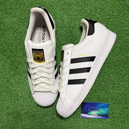 Adidas Superstar White Black 9 Men “Preowned”