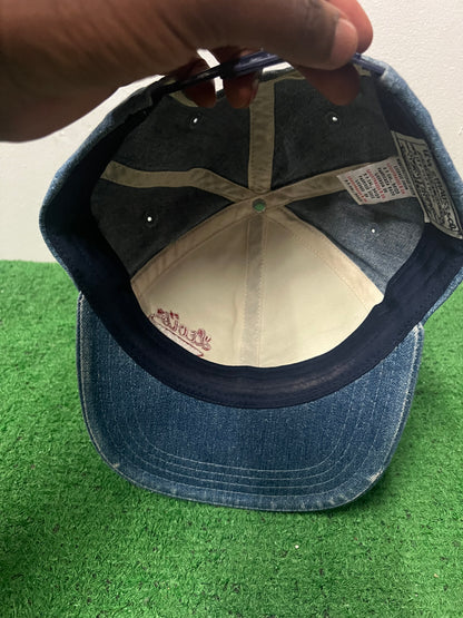 Vintage 1990s Levi blue denim embroidered hat