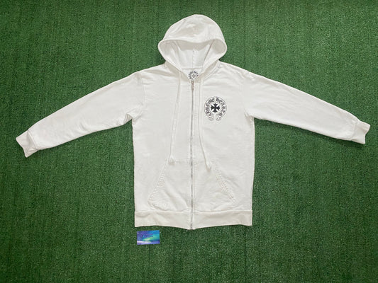 Chrome hearts made in Hollywood white zip up hoodie