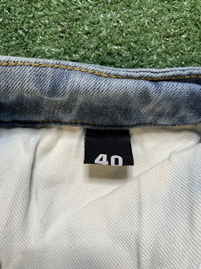 Embellish light wash distressed jeans