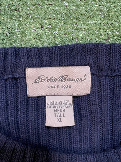 Eddie Bauer rib knit  navy sweater