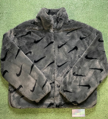 Nike Faux Fur smoke grey jacket