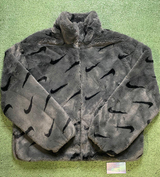 Nike Faux Fur smoke grey jacket