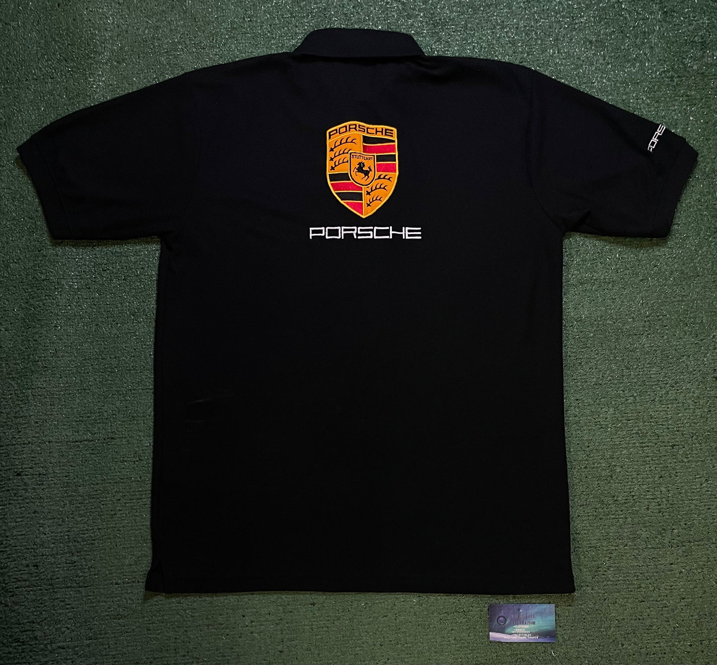 Vintage Porsche  black embroidered polo