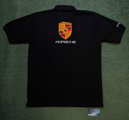 Vintage Porsche  black embroidered polo