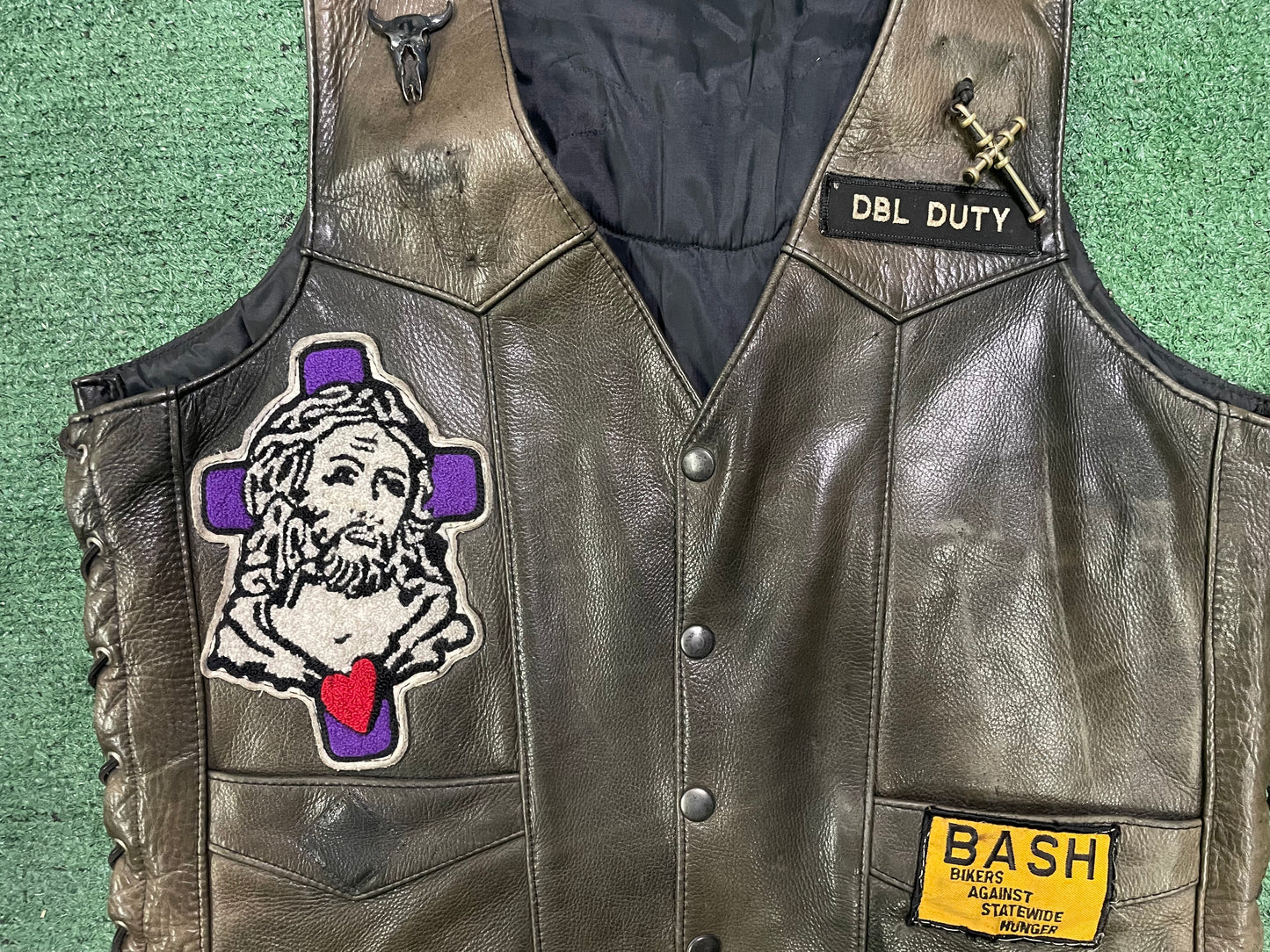 Vintage 1980s Christ rider motorcycle patch vest