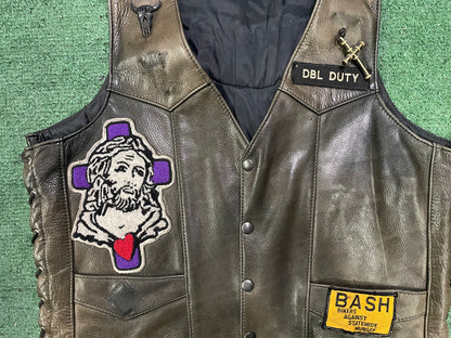 Vintage 1980s Christ rider motorcycle patch vest