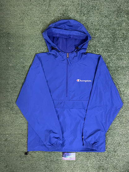 Champion half zip windbreaker blue hoodie