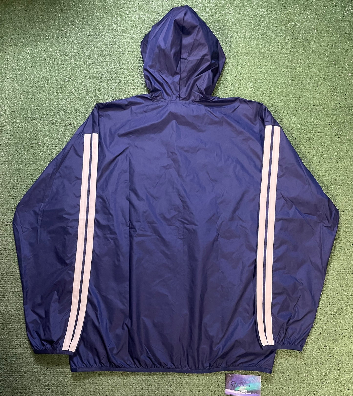 Adidas essentials navy & white windbreaker