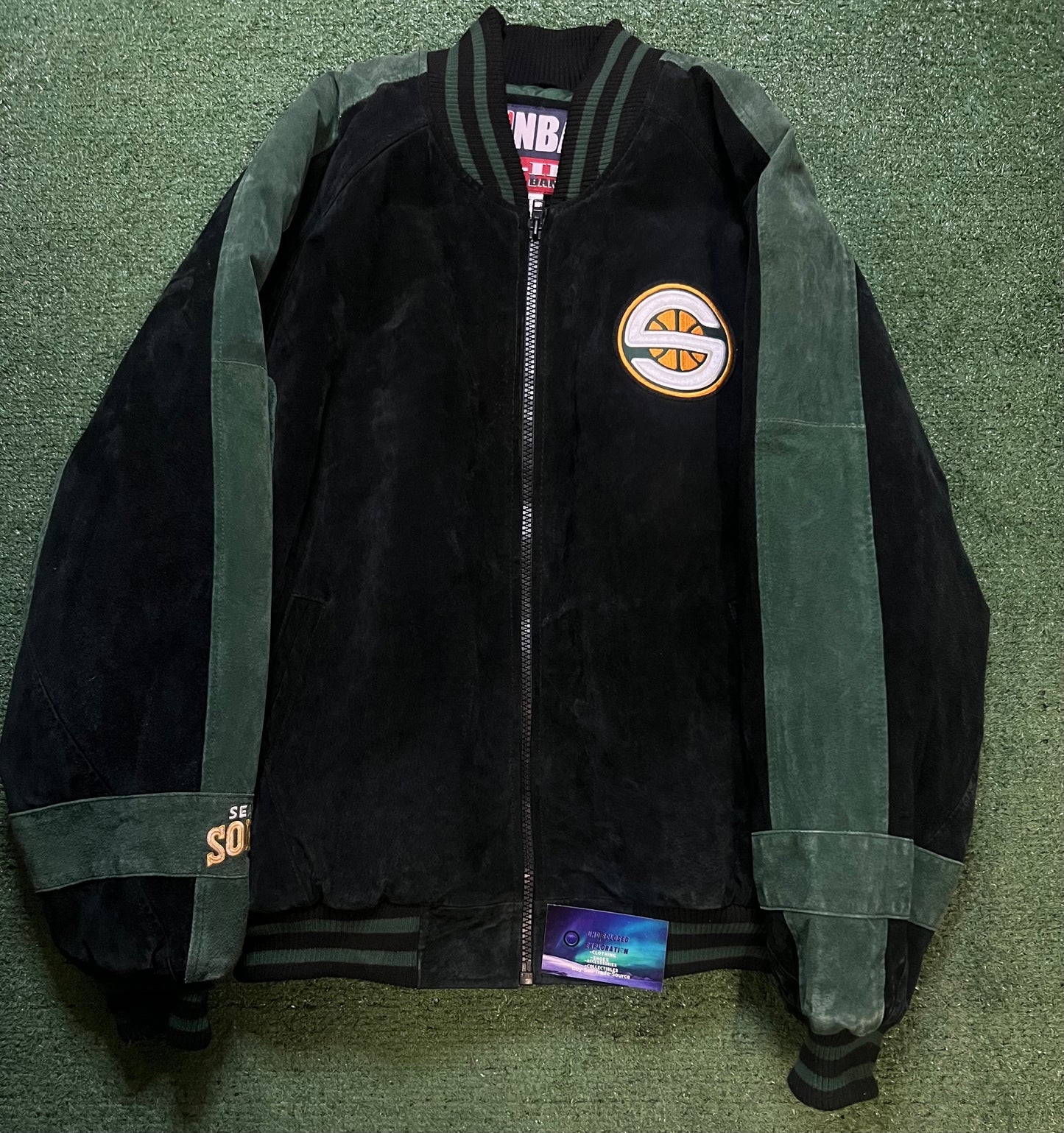 Vintage 1990s Seattle Sonics Suede embroidered jacket