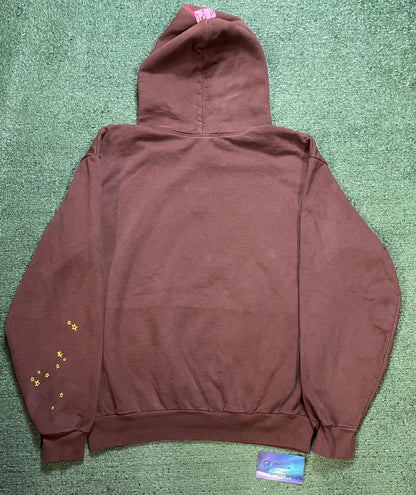 Sp5der 555 angel number brown pullover hoodie