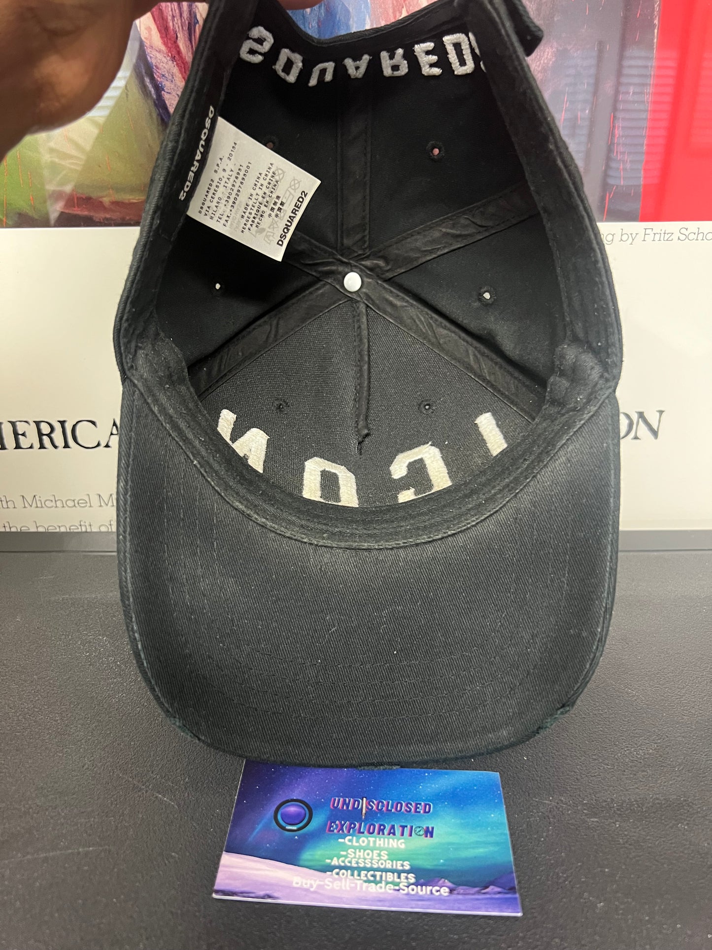 DSQUARED 2 Icon Distressed Black hat