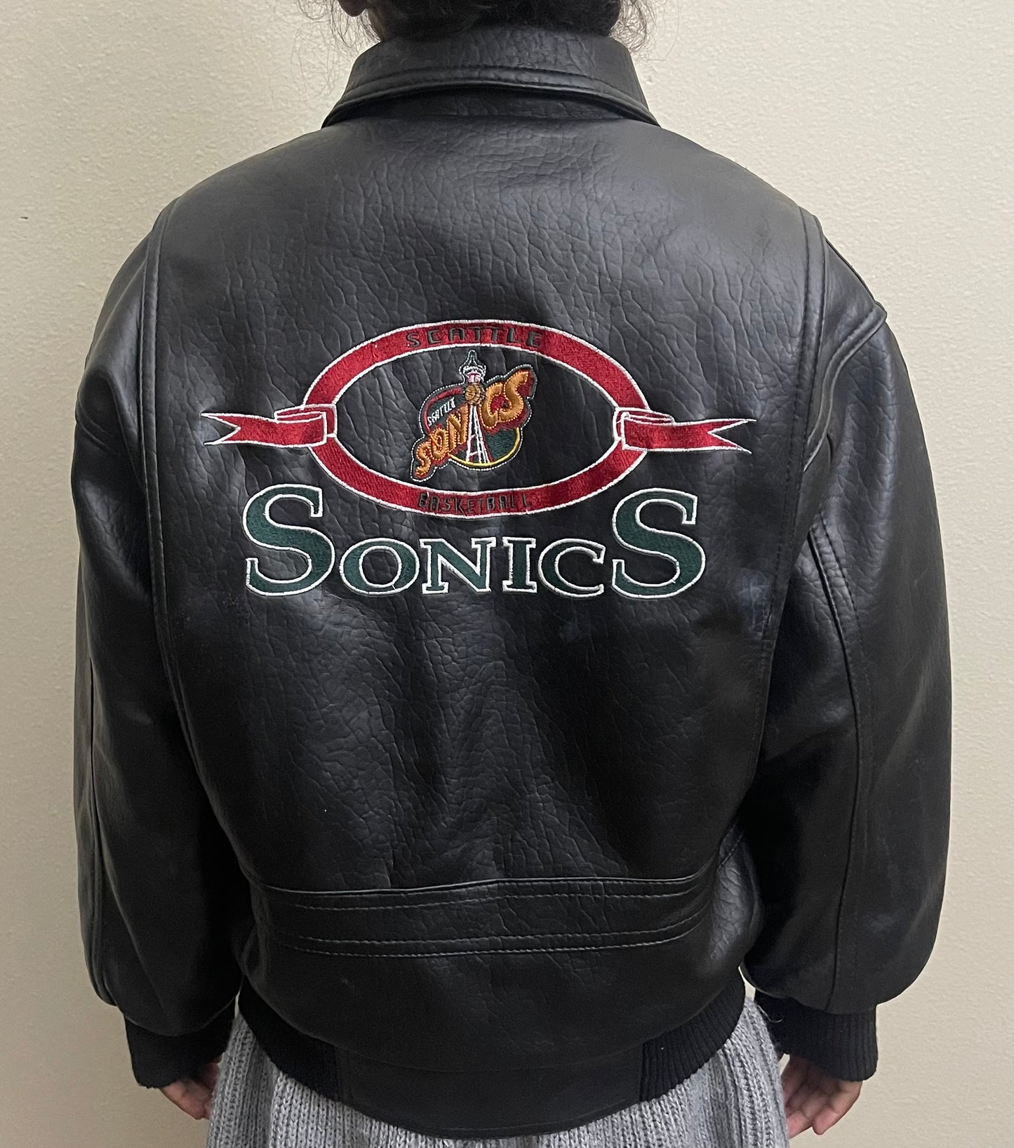 Vintage Seattle SuperSonics Youth Leather Jacket