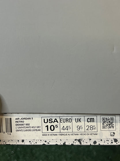 Jordan 5 wolf grey 2026 size 10.5men/12women