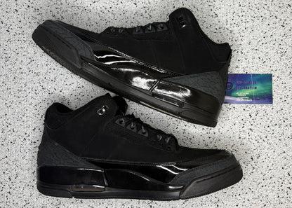Jordan 3 Black Cat 10.5 Men/12 Women “Preowned”