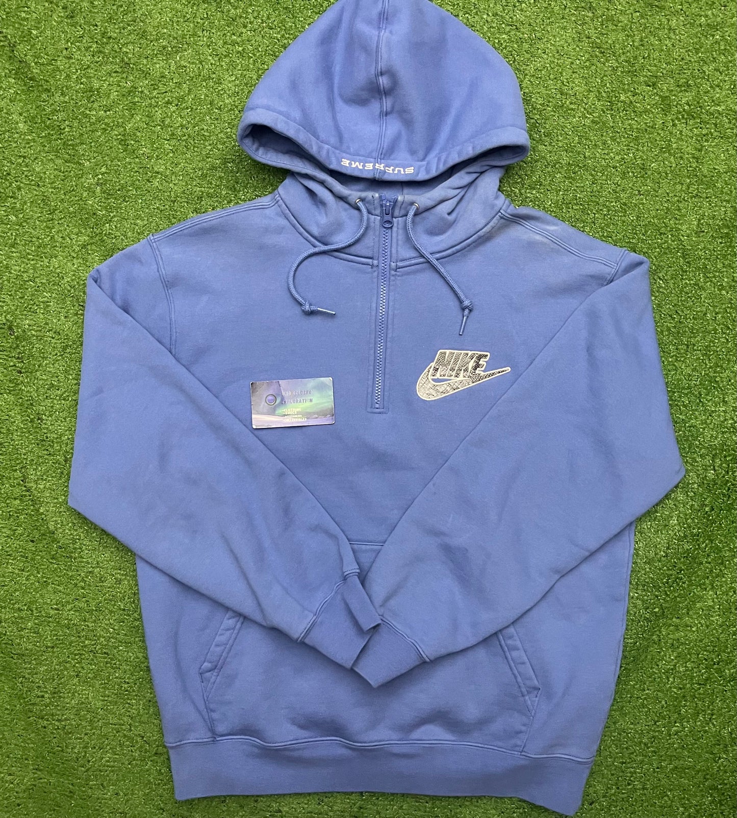 Supreme Nike Half Zip Hooded Sweatshirt Blue