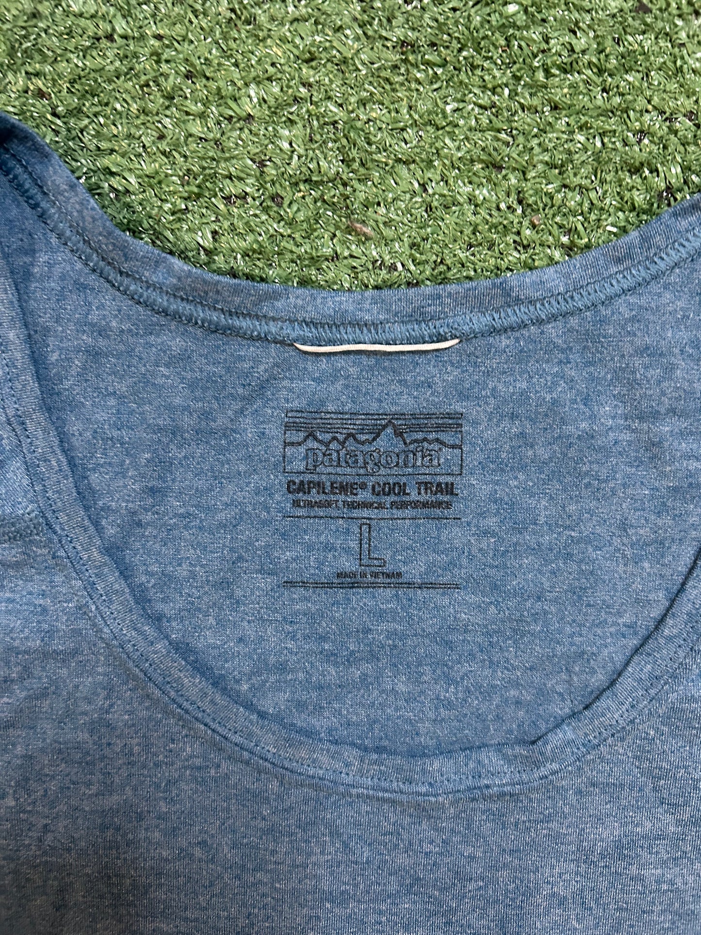 Patagonia capilene cool trail blue tank top