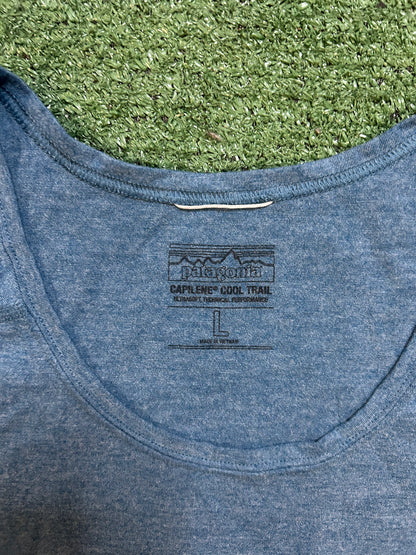 Patagonia capilene cool trail blue tank top