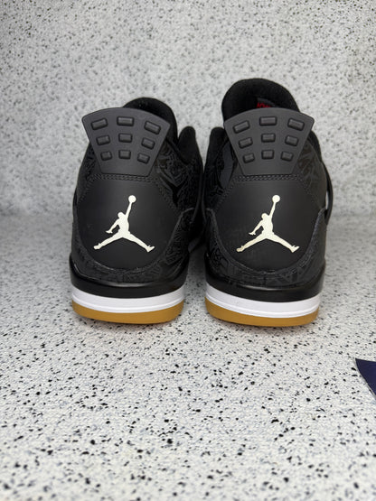 Jordan 4 Laser Black 13 Men/14.5 Women “Preowned”