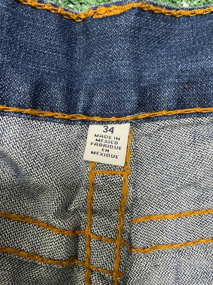 True Religion orange stitch jeans