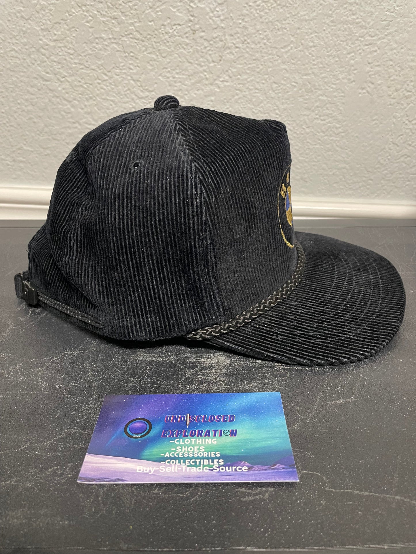 Vintage 1990s BMW black corduroy hat