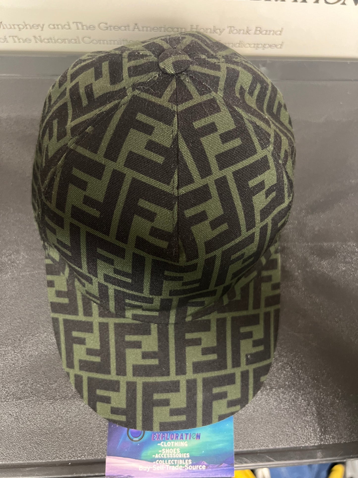 Fendi zucca FF green & black hat