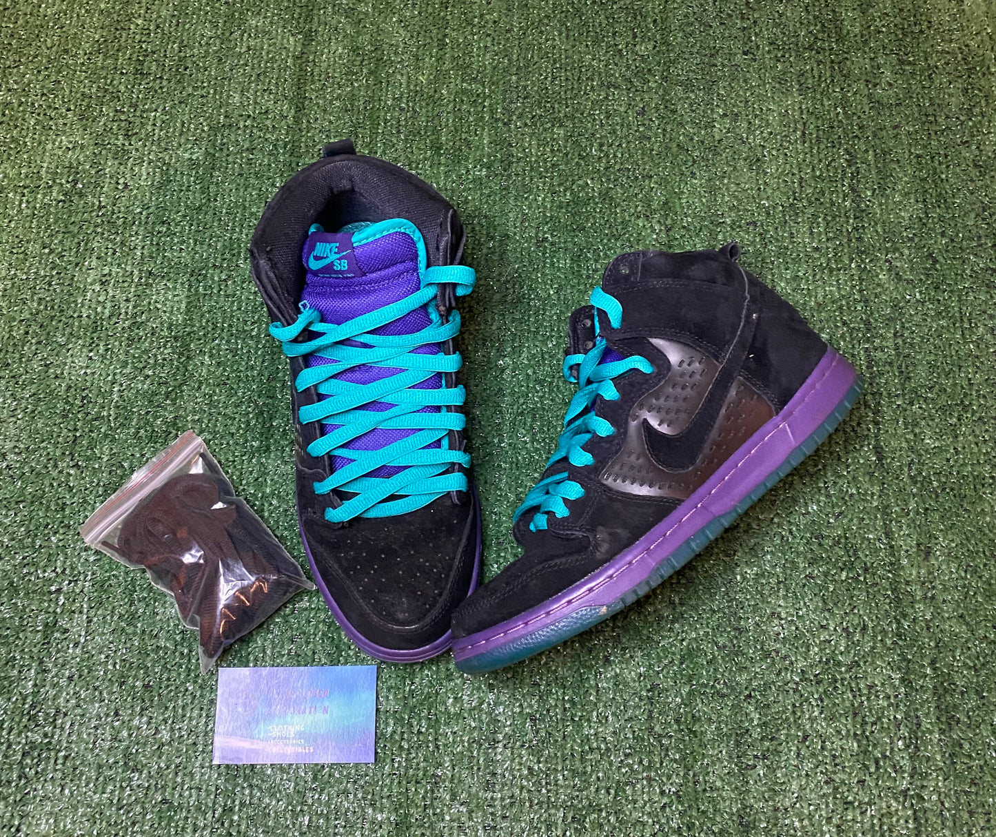 Nike SB Dunk High Pro Black “Grape” size 8men/9.5women