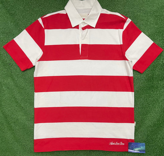 Aimé Leon Dore Red Striped Polo Shirt