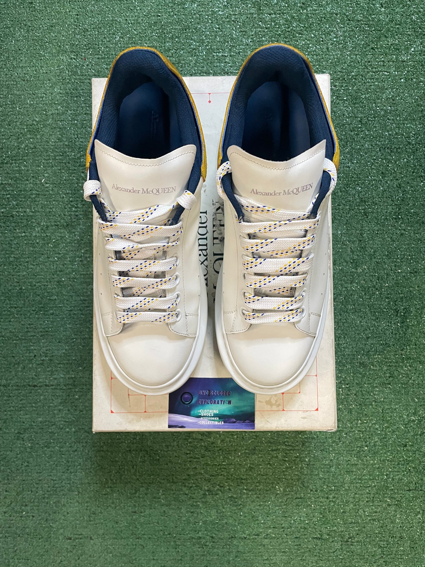 Alexander McQueen white pop yellow navy size 9men/10.5women(EU 42)