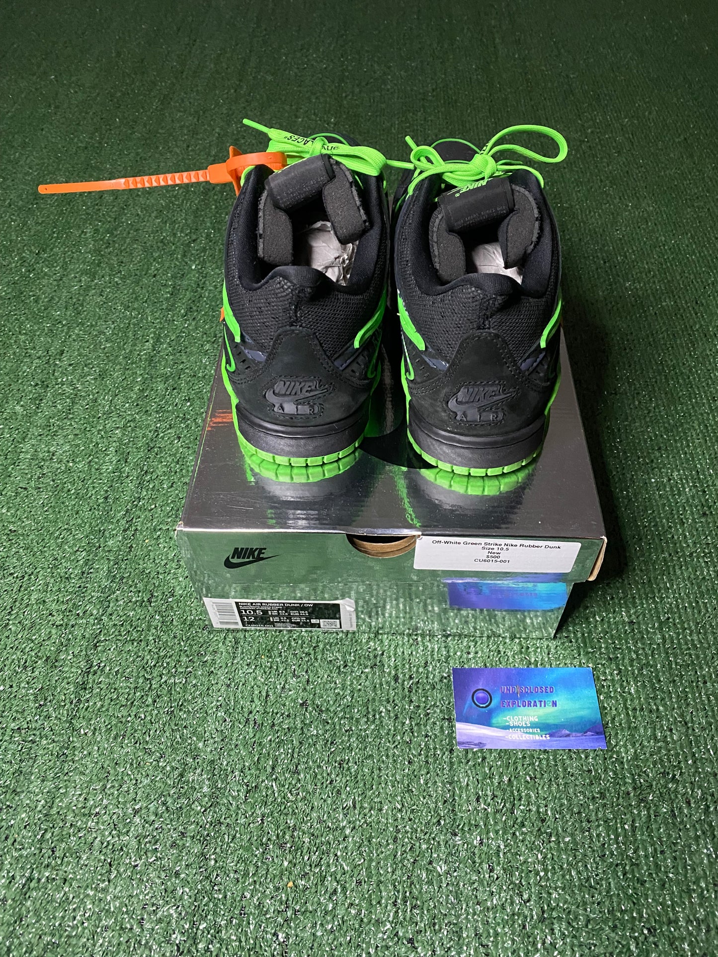 Nike off white rubber green dunk size 10.5men/12women