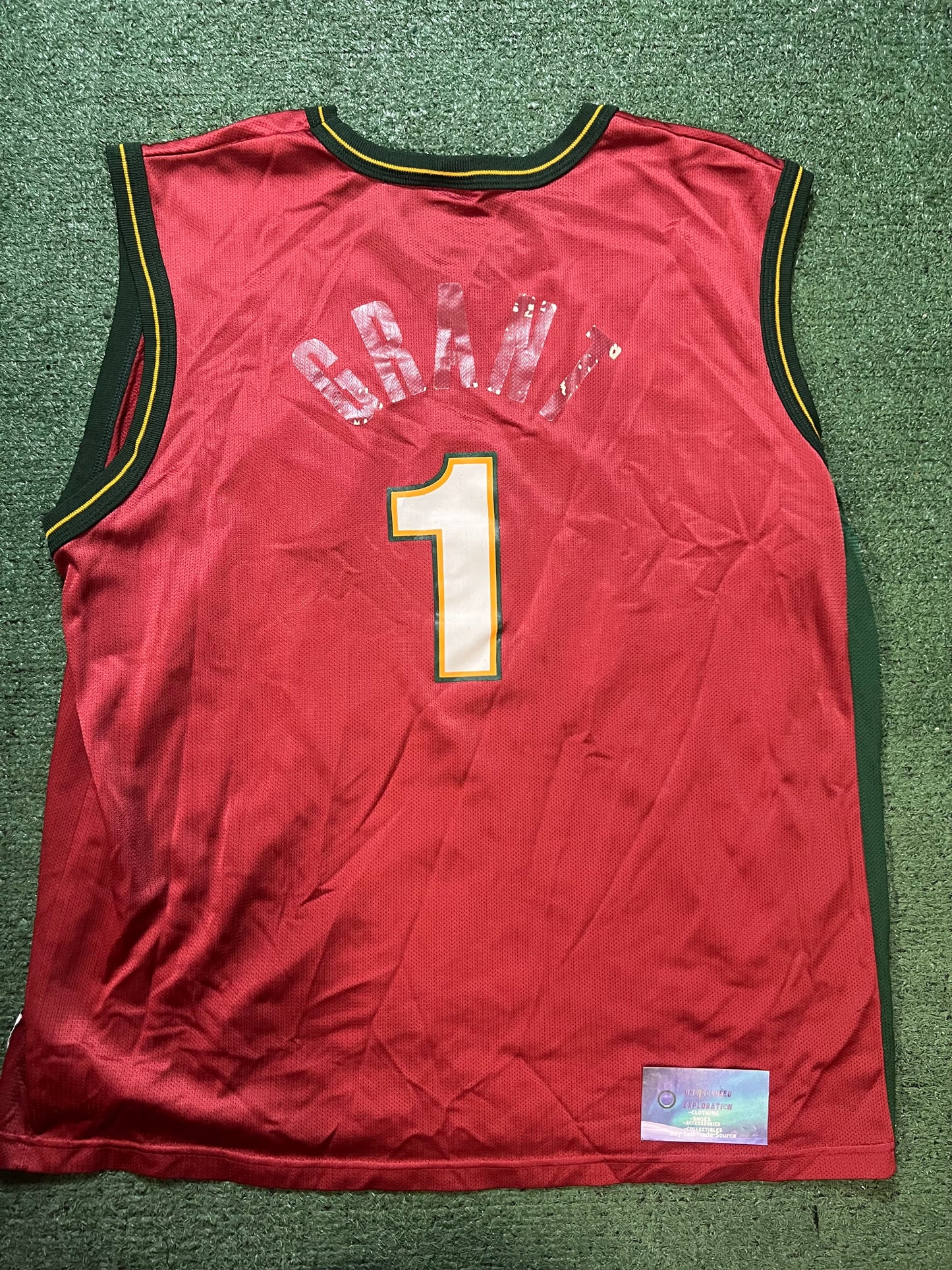 Vintage 1990s Seattle Sonics Horace grant #1 red champion jersey