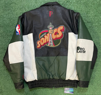Vintage 1990s Seattle Sonics pro player Sonics jacket