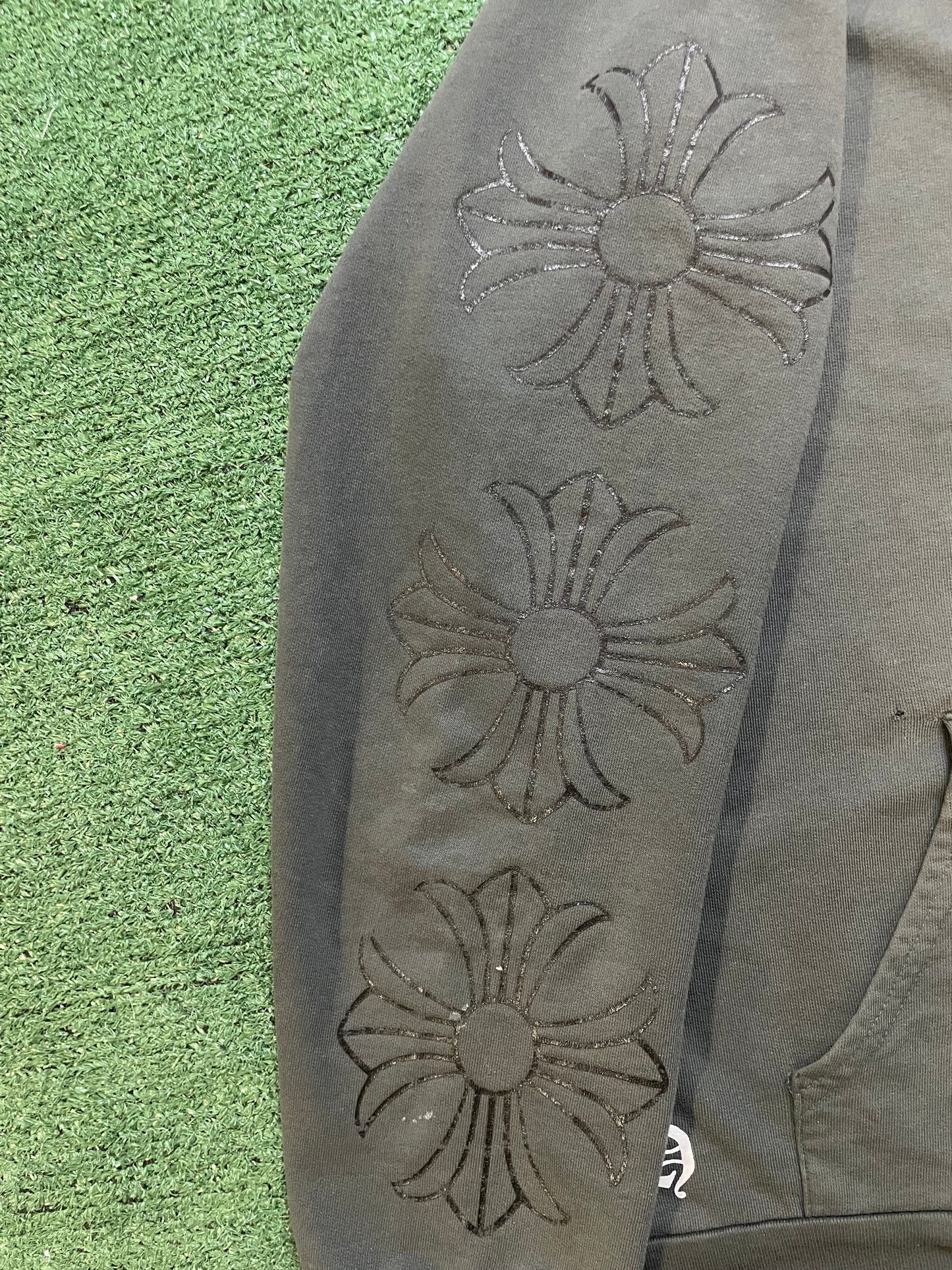 Vintage Chrome Hearts grey zip up hoodie