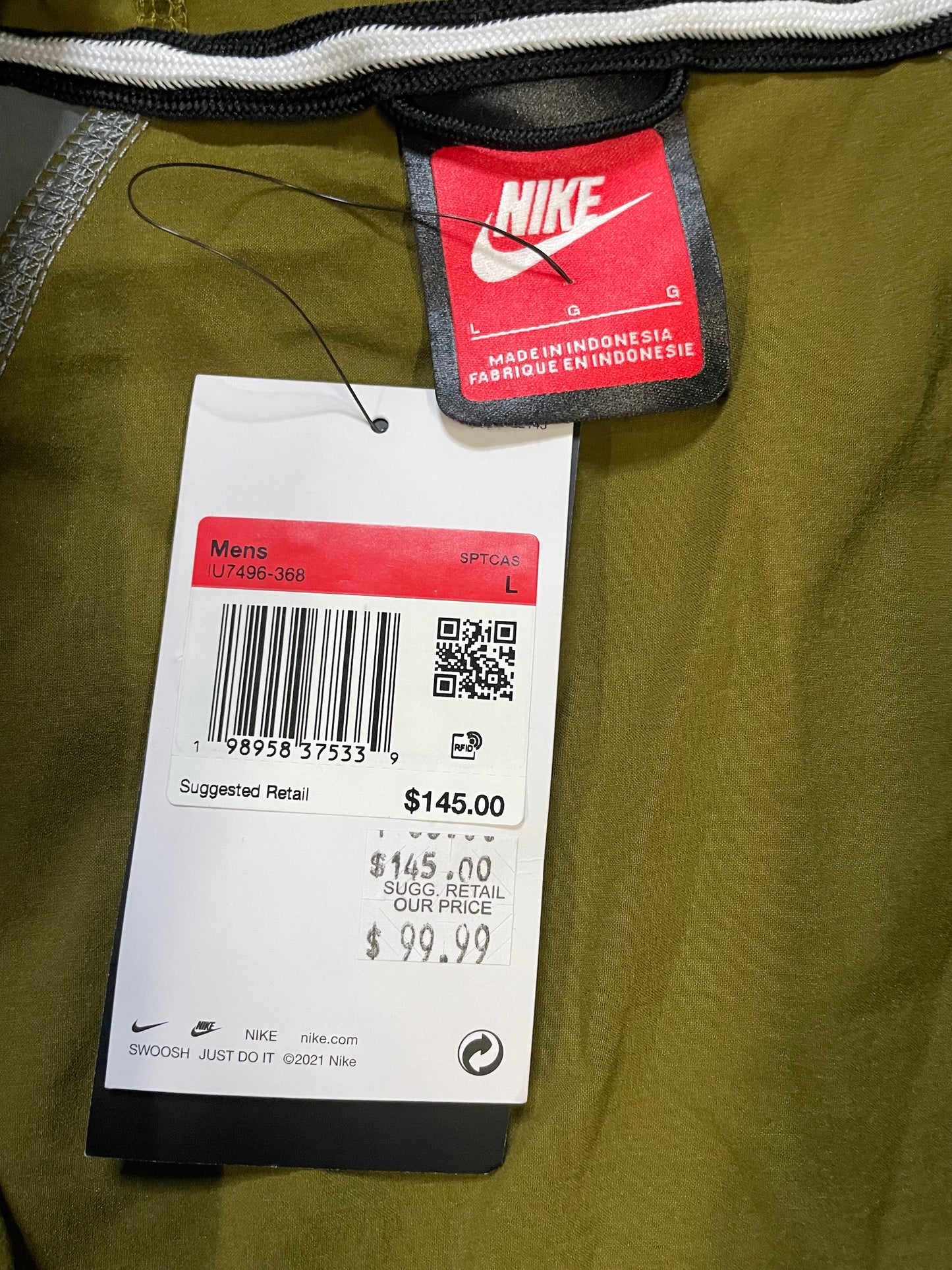 Nike Woven olive green & grey Windrunner Jacket