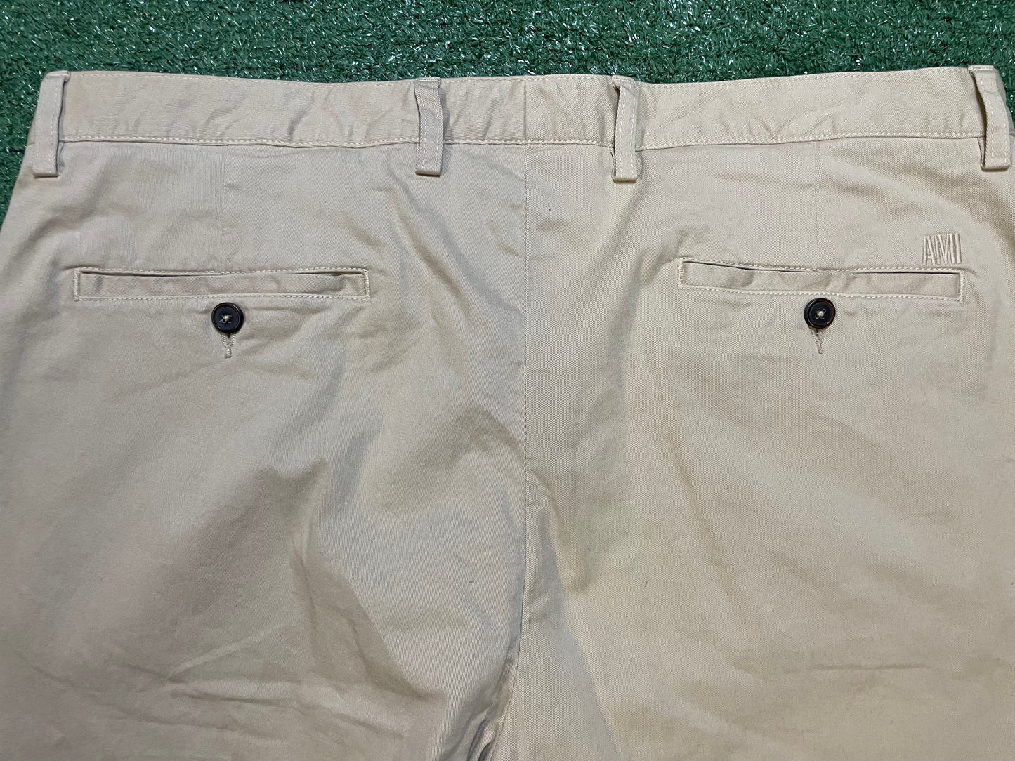 AMI Alexandre Mattiussi beige trousers