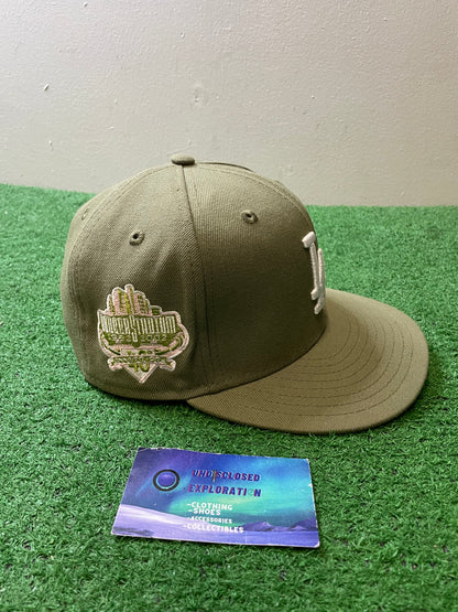 LA Dodgers olive 40th anniversary dodger stadium fitted hat